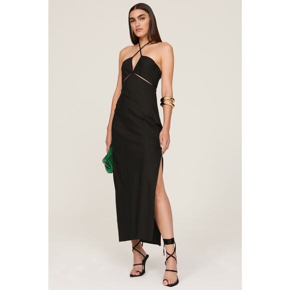 Marina Moscone Dresses & Skirts - Marina Moscone RTR Shipwrecked Cutaway Dress Black Women Size 6 Virgin Wool Silk